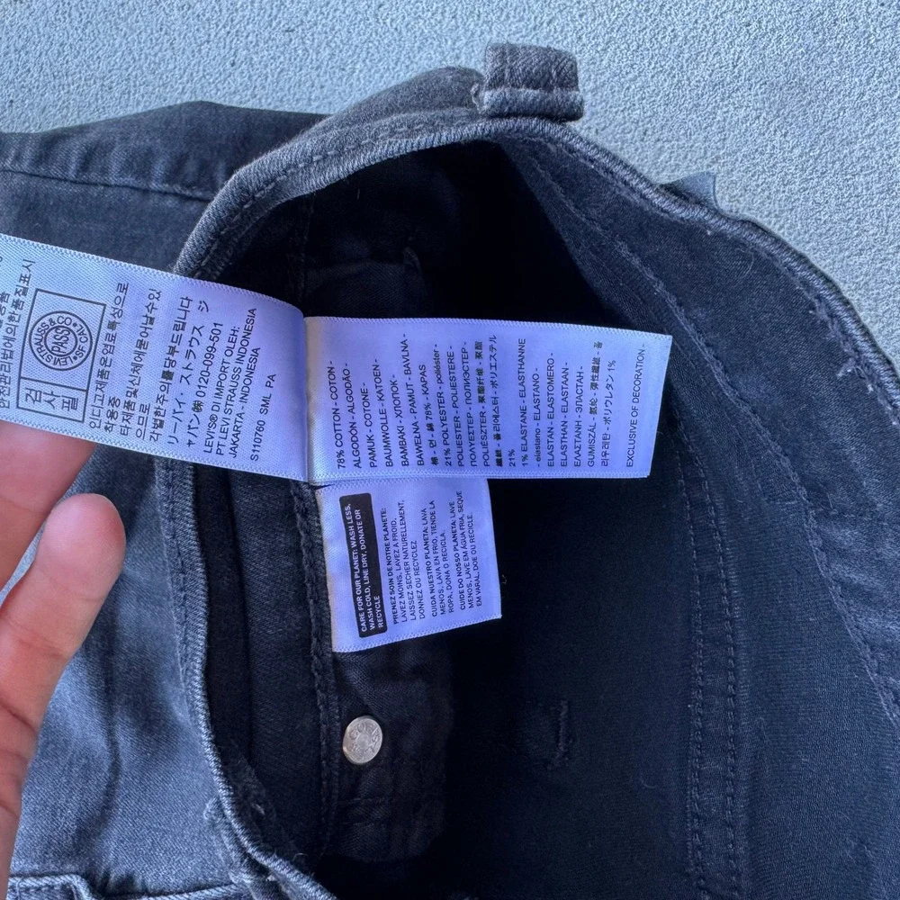 Levi's‎ 724 High Rise Straight Size 30 Black Denim Jeans Women - Picture 8 of 9